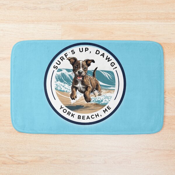 Item preview, “Surf’s Up, Dawg!” Cute Brindle Puppy v2 - York Beach, ME - Nubble-Cape Neddick designed and sold by SAMJA-Art.