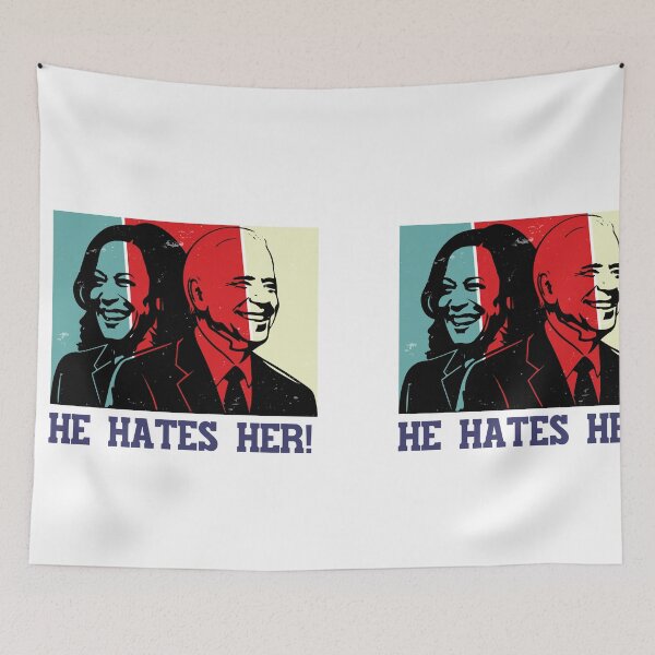 Item preview, He Hates Her! Biden on Harris 2024 Presidential Debate designed and sold by HROC.