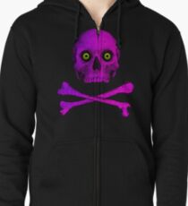 SKULL AND CROSSBONES Zipped Hoodie