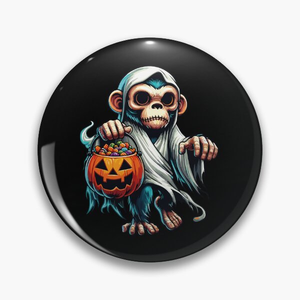 Item preview, Monkey Scary Halloween Ghost Spooky Pumpkin Candy designed and sold by Artistoos.