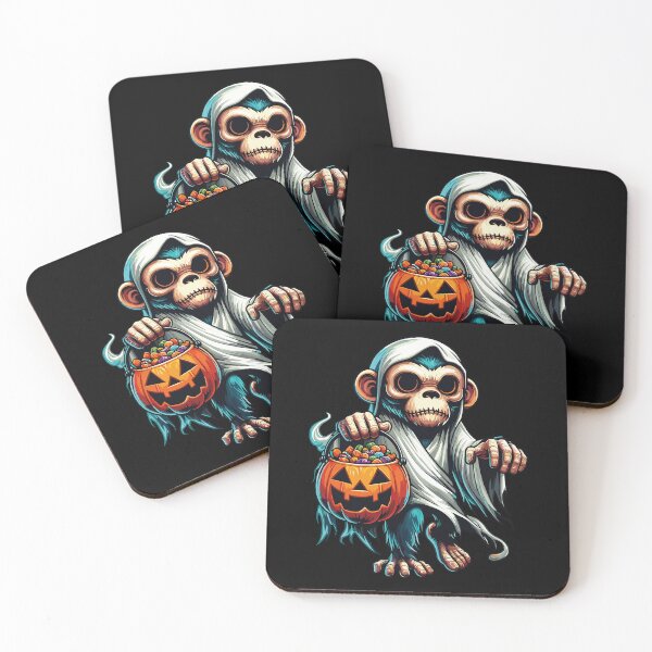 Item preview, Monkey Scary Halloween Ghost Spooky Pumpkin Candy designed and sold by Artistoos.