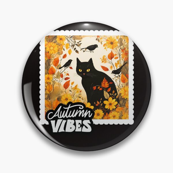 Item preview, Autumn Vibes Black Cat Sunflowers and Fall Birds designed and sold by stargazerhill.