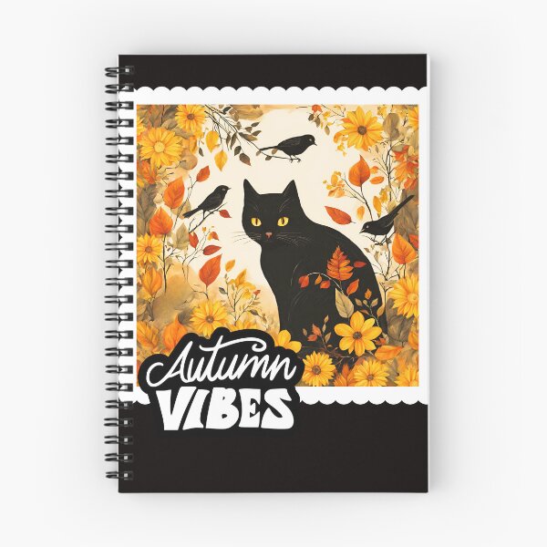 Item preview, Autumn Vibes Black Cat Sunflowers and Fall Birds designed and sold by stargazerhill.