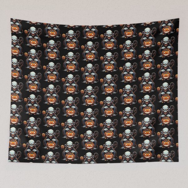 Item preview, Monkey Scary Halloween Ghost Spooky Pumpkin Candy designed and sold by Artistoos.