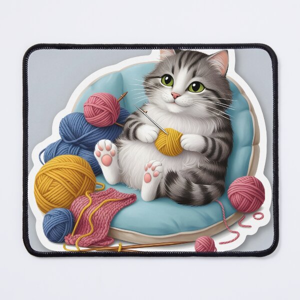 Item preview, a cat knitting  designed and sold by krishnajit22.