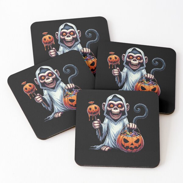 Item preview, Monkey Scary Halloween Ghost Spooky Pumpkin Candy designed and sold by Artistoos.