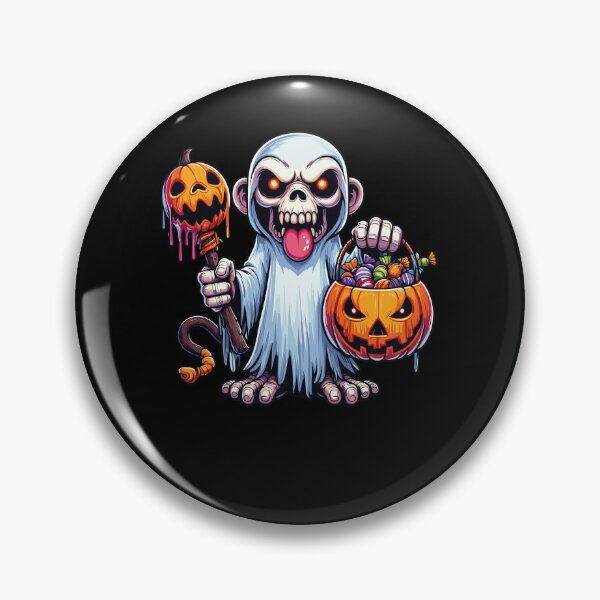 Item preview, Monkey Scary Halloween Ghost Spooky Pumpkin Candy designed and sold by Artistoos.