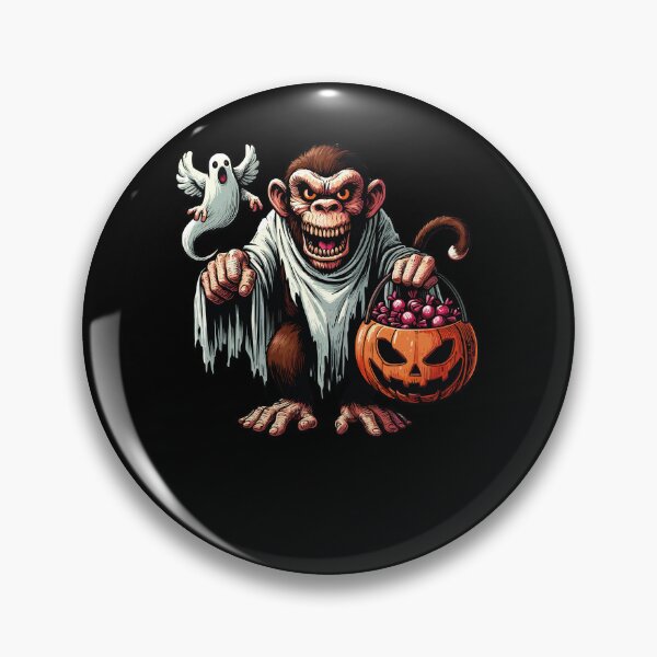 Item preview, Monkey Scary Halloween Ghost Spooky Pumpkin Candy designed and sold by Artistoos.