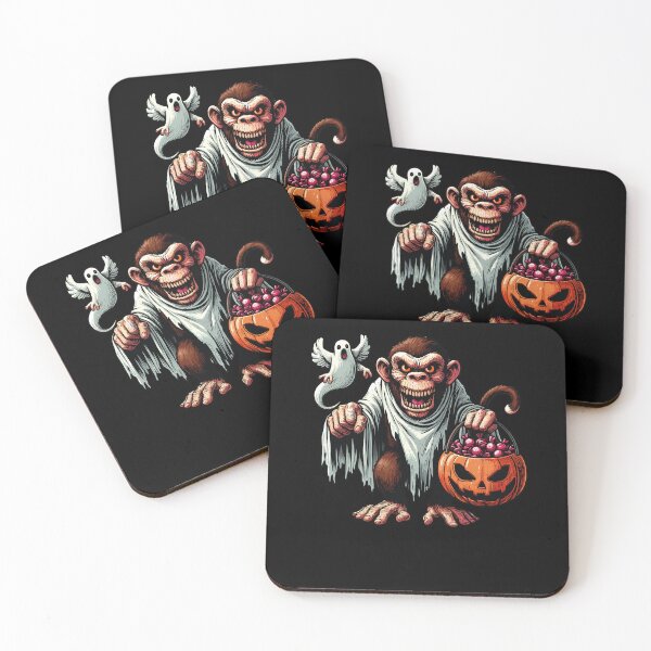 Item preview, Monkey Scary Halloween Ghost Spooky Pumpkin Candy designed and sold by Artistoos.