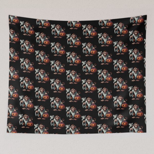 Item preview, Monkey Scary Halloween Ghost Spooky Pumpkin Candy designed and sold by Artistoos.