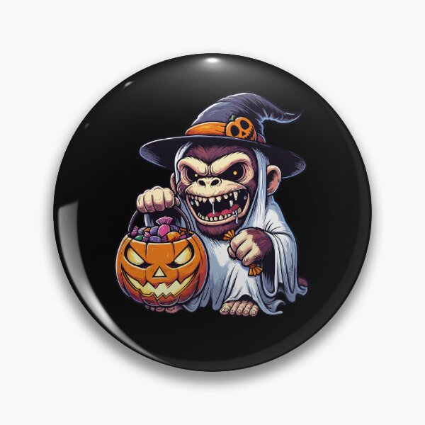 Item preview, Monkey Scary Halloween Ghost Spooky Pumpkin Candy designed and sold by Artistoos.