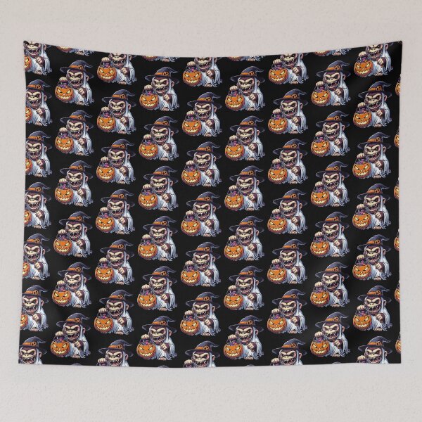 Item preview, Monkey Scary Halloween Ghost Spooky Pumpkin Candy designed and sold by Artistoos.