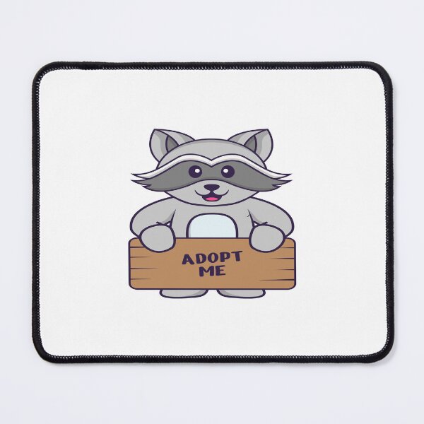 Item preview, Cute racoon holding a poster Adopt me. Animal cartoon concep designed and sold by RubyCollection.