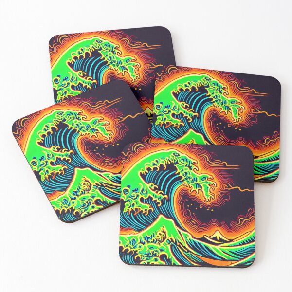 Item preview, Neon Art Hokusai Wave designed and sold by SakuraJapanArt.