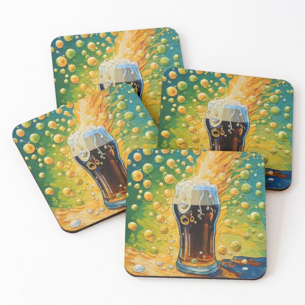 Item preview, "Beer Glass Transforms into a Cascade of Hops and Foam" designed and sold by Artisticanvas.