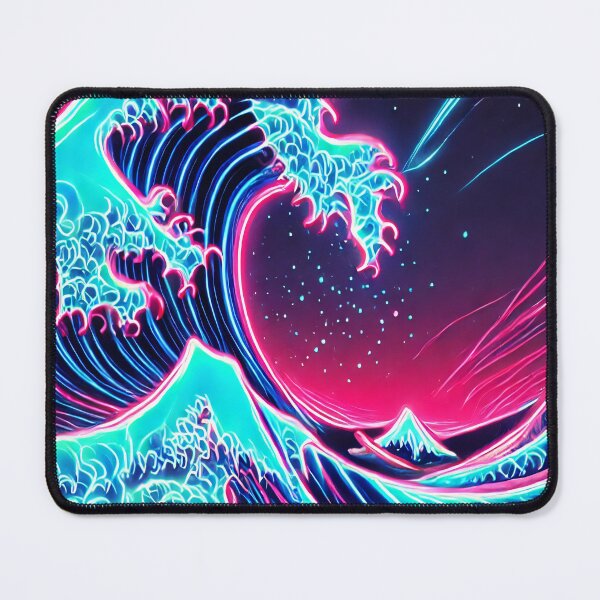 Item preview, Neon Art Hokusai's Great Wave - Retro Vibes with a Modern Twist designed and sold by SakuraJapanArt.