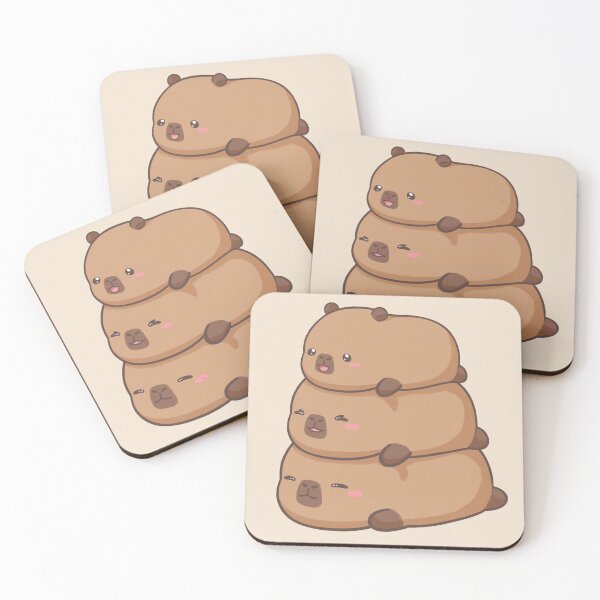 Item preview, Cute fat three capybara stacked up illustration designed and sold by CapyFun.
