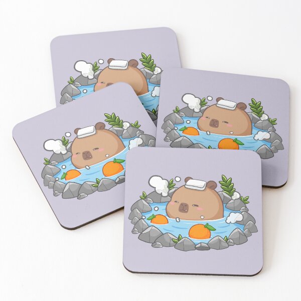 Item preview, Relaxed capybara taking hot bath designed and sold by CapyFun.