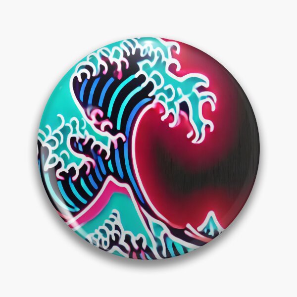 Item preview, Neon Hokusai's Great Wave – Retro Neon Masterpiece designed and sold by SakuraJapanArt.
