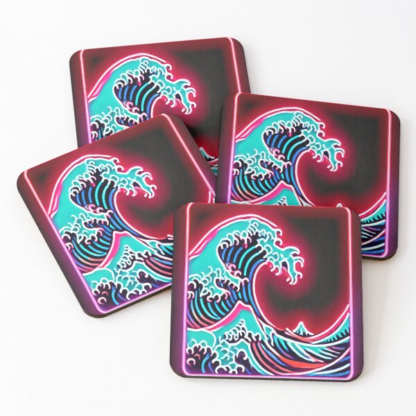 Item preview, Neon Hokusai's Great Wave – Retro Neon Masterpiece designed and sold by SakuraJapanArt.