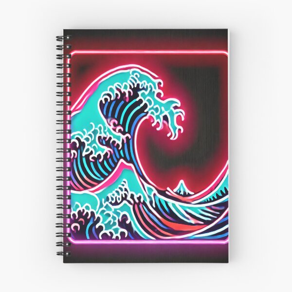 Item preview, Neon Hokusai's Great Wave – Retro Neon Masterpiece designed and sold by SakuraJapanArt.