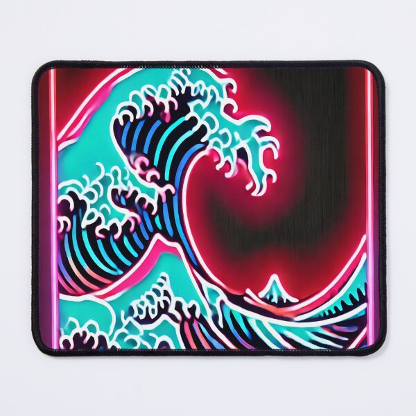 Item preview, Neon Hokusai's Great Wave – Retro Neon Masterpiece designed and sold by SakuraJapanArt.
