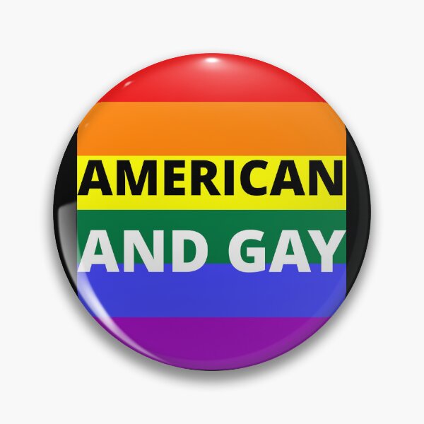 Item preview, AMERICAN AND GAY on rainbow background designed and sold by uniqueitems.