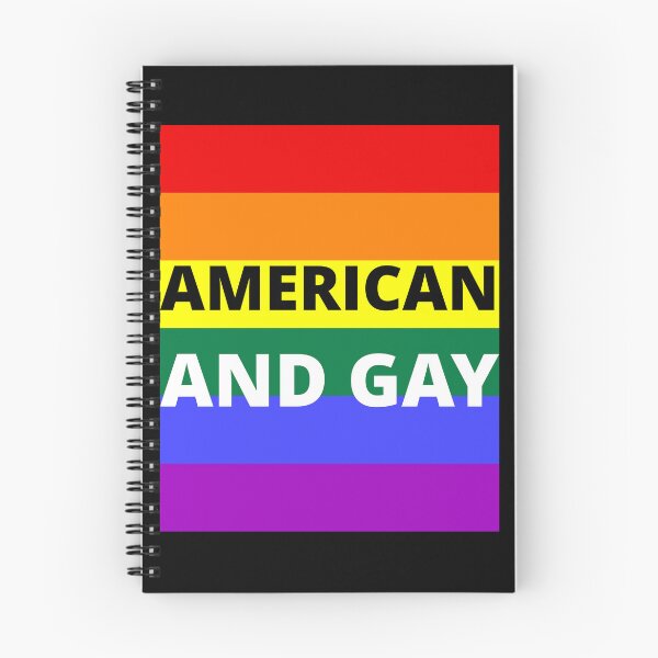 Item preview, AMERICAN AND GAY on rainbow background designed and sold by uniqueitems.