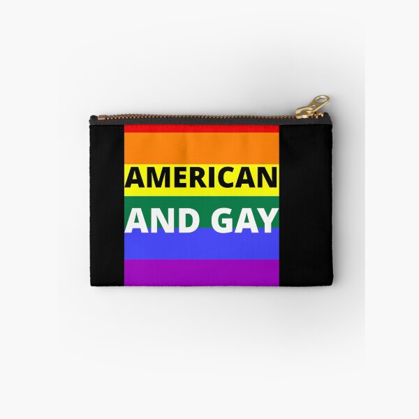 Item preview, AMERICAN AND GAY on rainbow background designed and sold by uniqueitems.