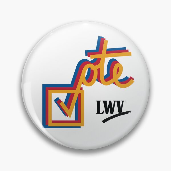 Item preview, VOTE checkmark: yellow, red, blue designed and sold by LWVKC.