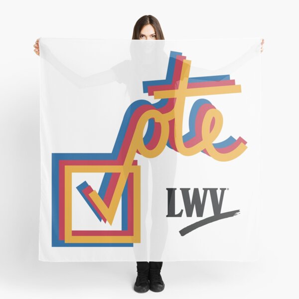 Item preview, VOTE checkmark: yellow, red, blue designed and sold by LWVKC.