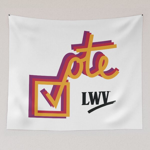 Item preview, VOTE checkmark: yellow, red, purple designed and sold by LWVKC.