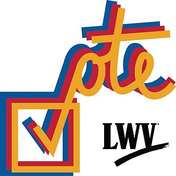 Artwork thumbnail, VOTE checkmark: yellow, red, blue by LWVKC