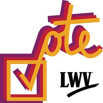Artwork thumbnail, VOTE checkmark: yellow, red, purple by LWVKC