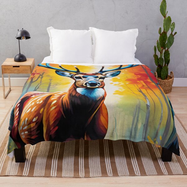 Item preview, Majestic Stag Amidst Autumn Splendor designed and sold by LyssasMindArt.