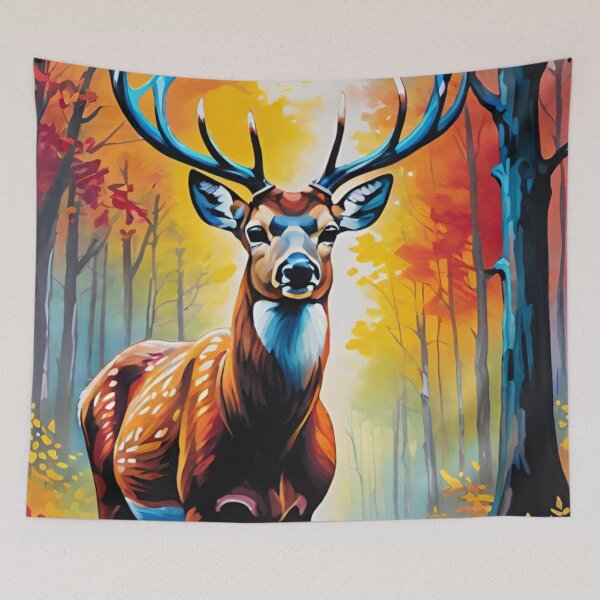 Item preview, Majestic Stag Amidst Autumn Splendor designed and sold by LyssasMindArt.