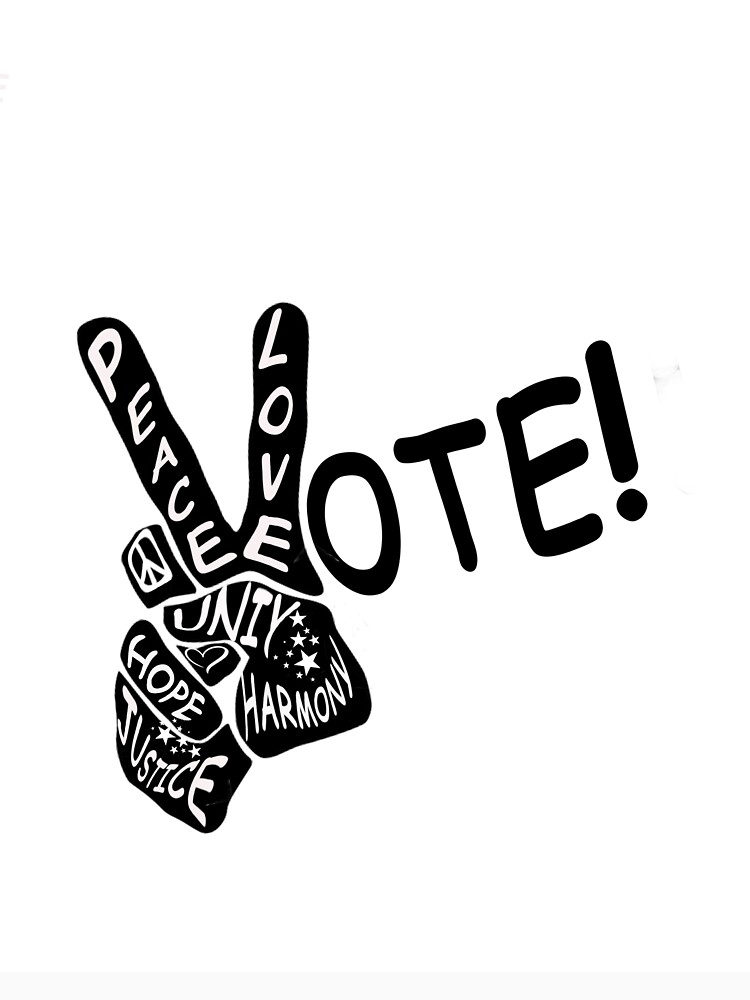 Thumbnail 7 of 7, Classic T-Shirt, Peace Love Vote: hand on white designed and sold by LWVKC.