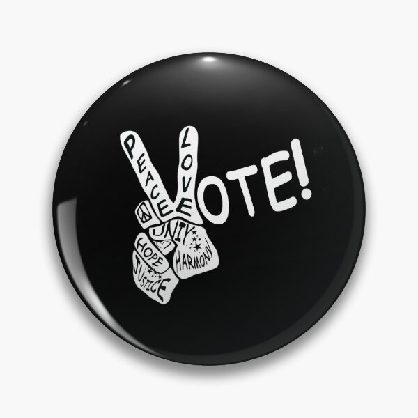 Item preview, Peace Love Vote: hand on black designed and sold by LWVKC.