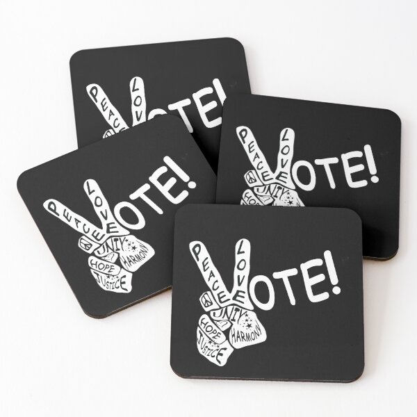 Item preview, Peace Love Vote: hand on black designed and sold by LWVKC.