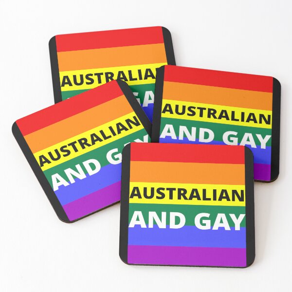 Item preview, AUSTRALIAN AND GAY on rainbow background designed and sold by uniqueitems.
