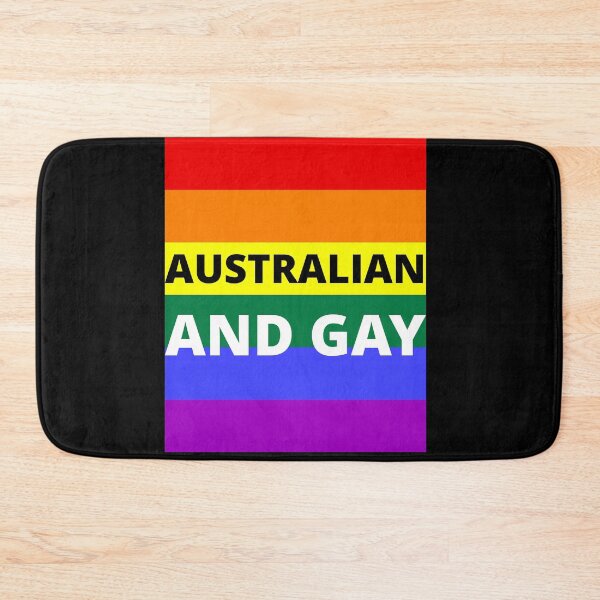 Item preview, AUSTRALIAN AND GAY on rainbow background designed and sold by uniqueitems.