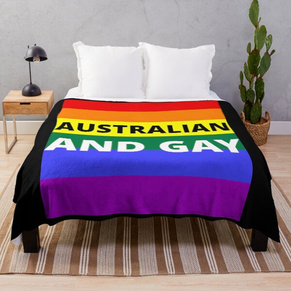 Item preview, AUSTRALIAN AND GAY on rainbow background designed and sold by uniqueitems.