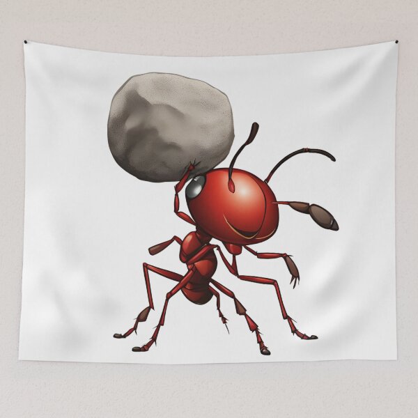 Item preview, "Little Red Ant Lifting a Big Rock - Symbol of Strength and Determination" designed and sold by BeYourself1993.