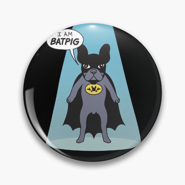 Item preview, French bulldog lovers: Frenchie superhero batpig art wearing cute costume for halloween pets designed and sold by mindful iris.