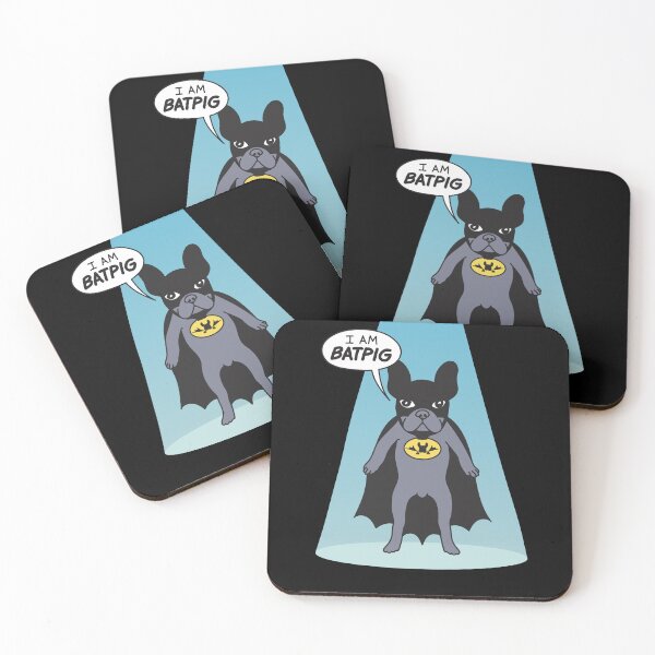 Item preview, French bulldog lovers: Frenchie superhero batpig art wearing cute costume for halloween pets designed and sold by mindful iris.