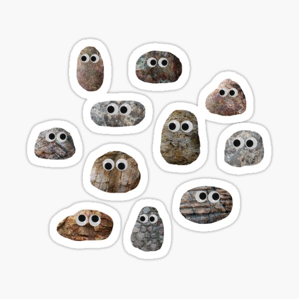 Rocks with Googly Eyes Sticker for Sale by Amy Hadden