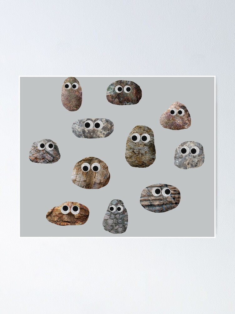 Rocks With Googly Eyes Poster By Amymh Redbubble