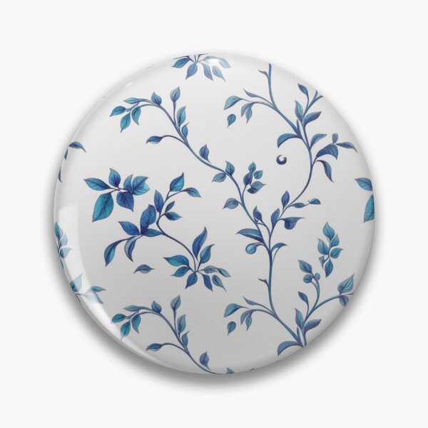 Item preview, Cetacean Blue Vines and Leaves On White Background designed and sold by burbankdesigns.