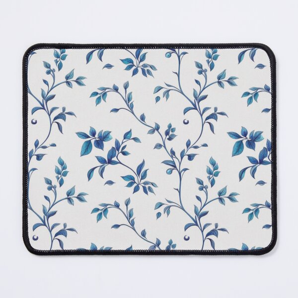 Item preview, Cetacean Blue Vines and Leaves On White Background designed and sold by burbankdesigns.