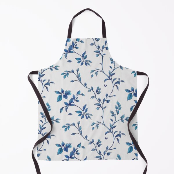 Item preview, Cetacean Blue Vines and Leaves On White Background designed and sold by burbankdesigns.